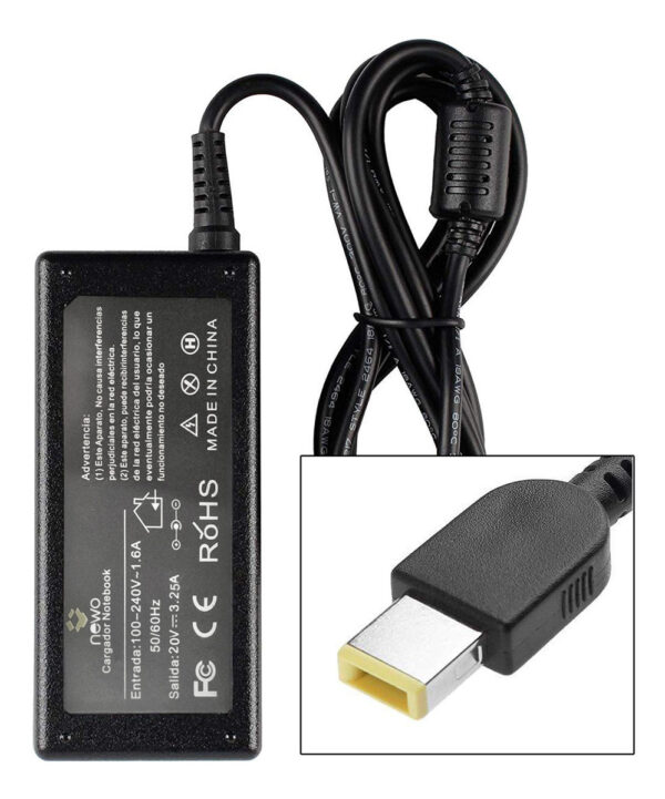 Cargador Lenovo Punta amarilla de 20V/4,5A como USB, carcasa como original